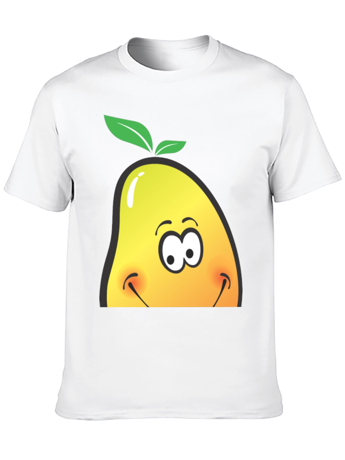 Camiseta Negra con Diseño de Mango Sonriente