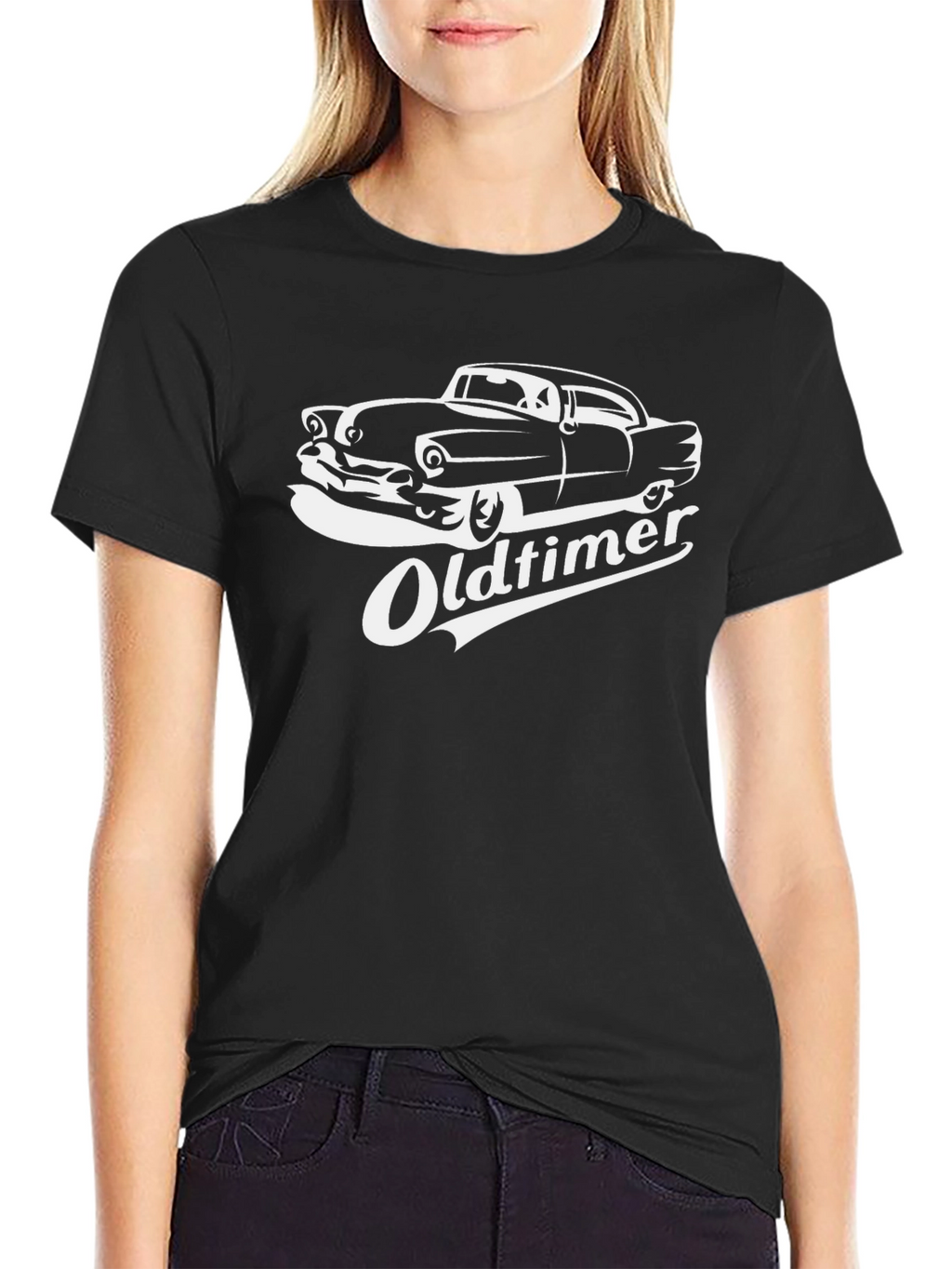 Camiseta Negra Clásica Oldtimer Coche Antiguo