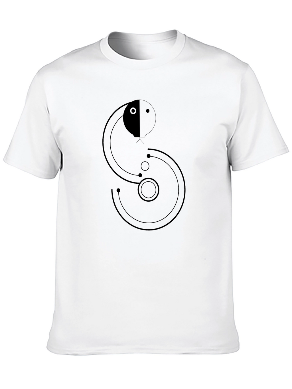 Camiseta Negra con Diseño Abstracto Serpiente