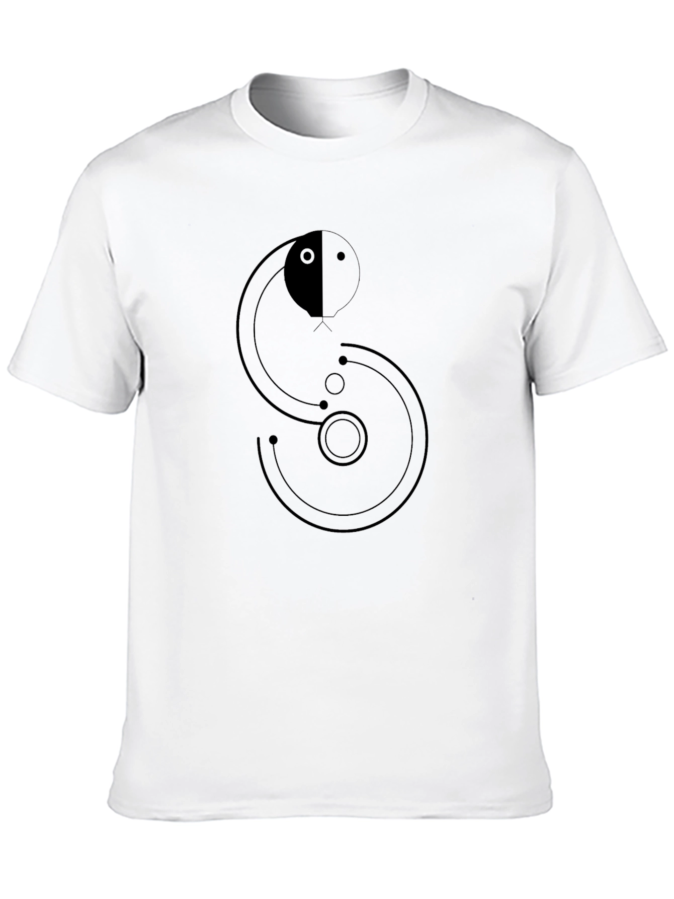 Camiseta Negra con Diseño Abstracto Serpiente