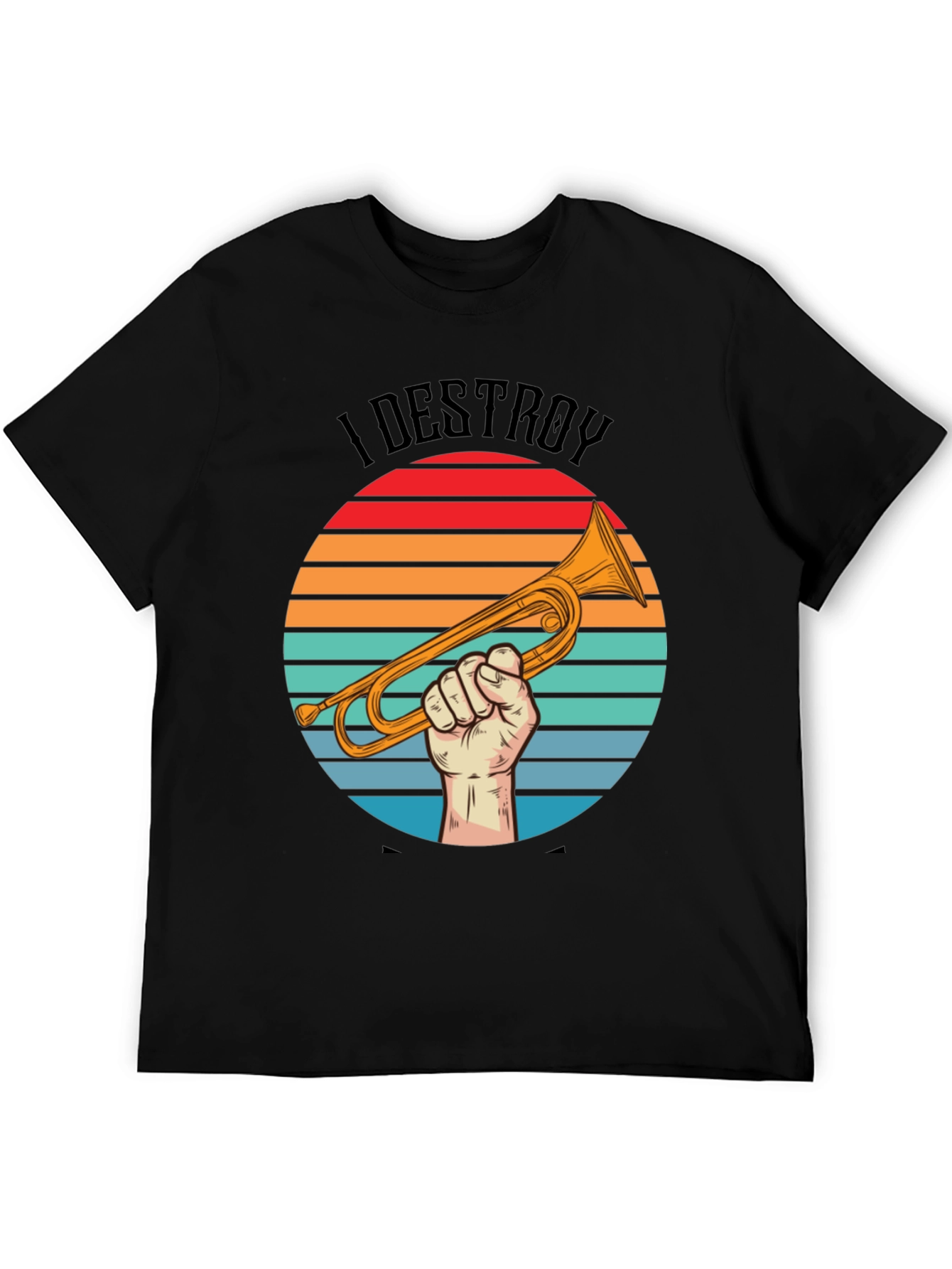 Camiseta I Destroy Música Trompeta Retro