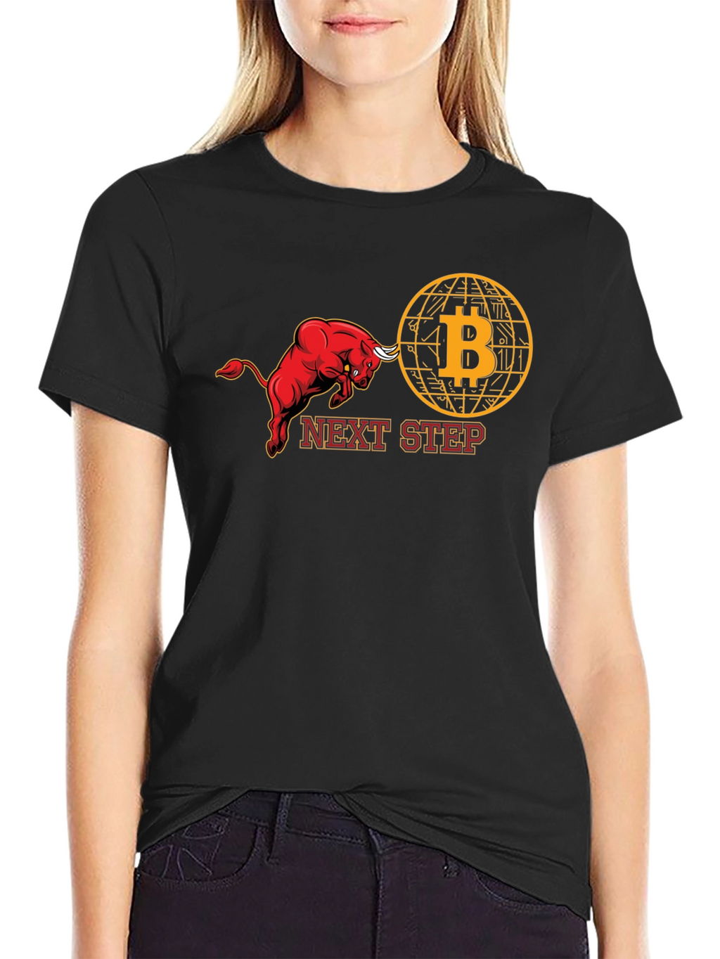 Camiseta Negra Bitcoin Next Step