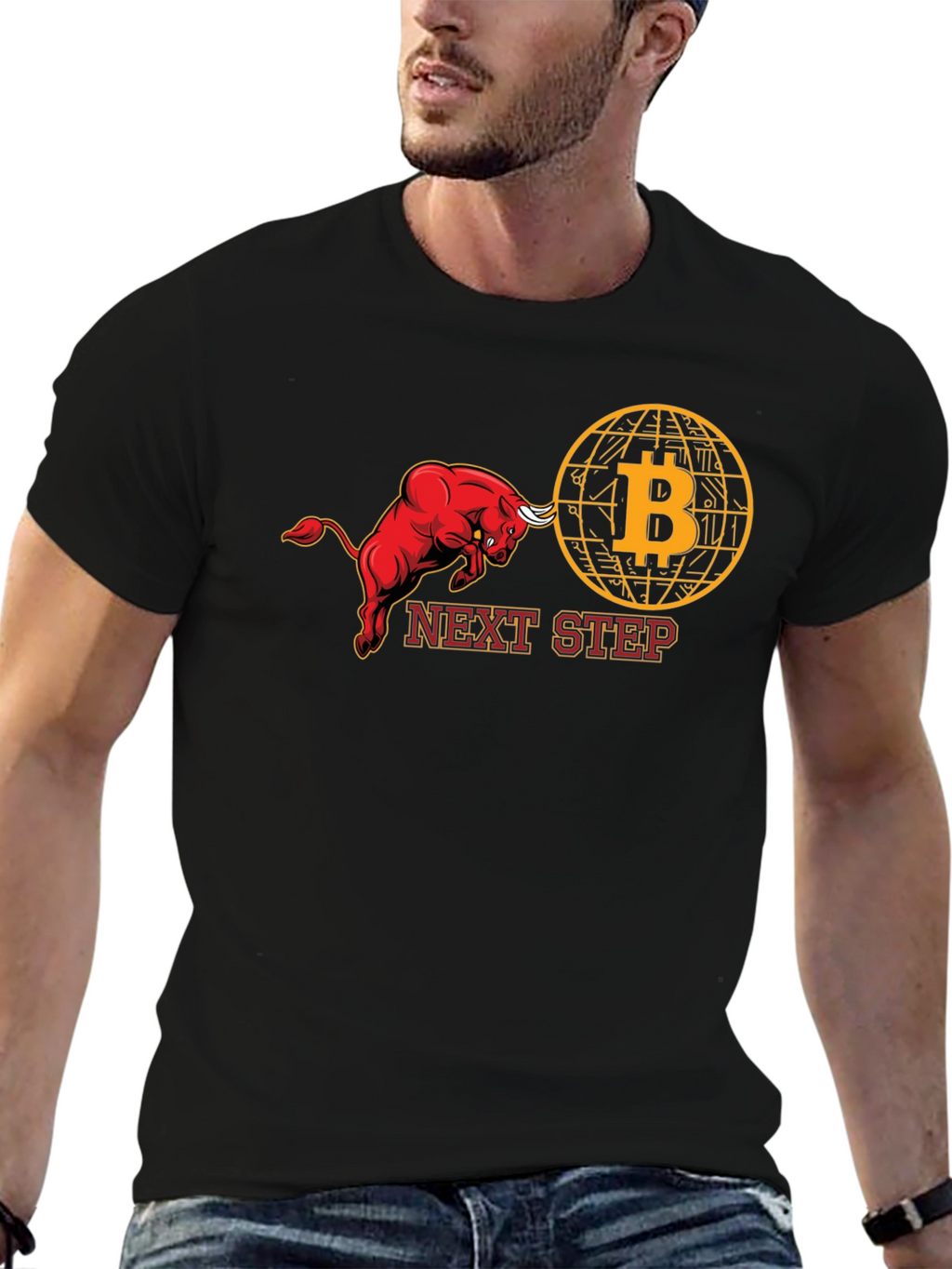 Camiseta Negra Bitcoin Next Step
