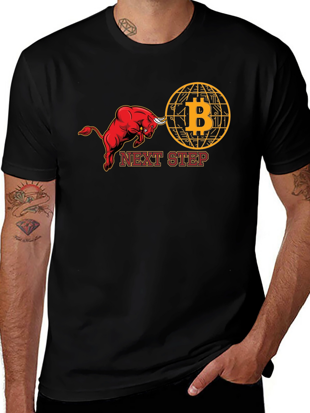 Camiseta Negra Bitcoin Next Step