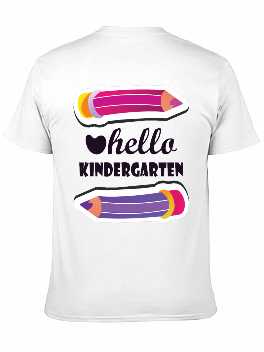 Camiseta Hola Kindergarten con Diseño de Lápices