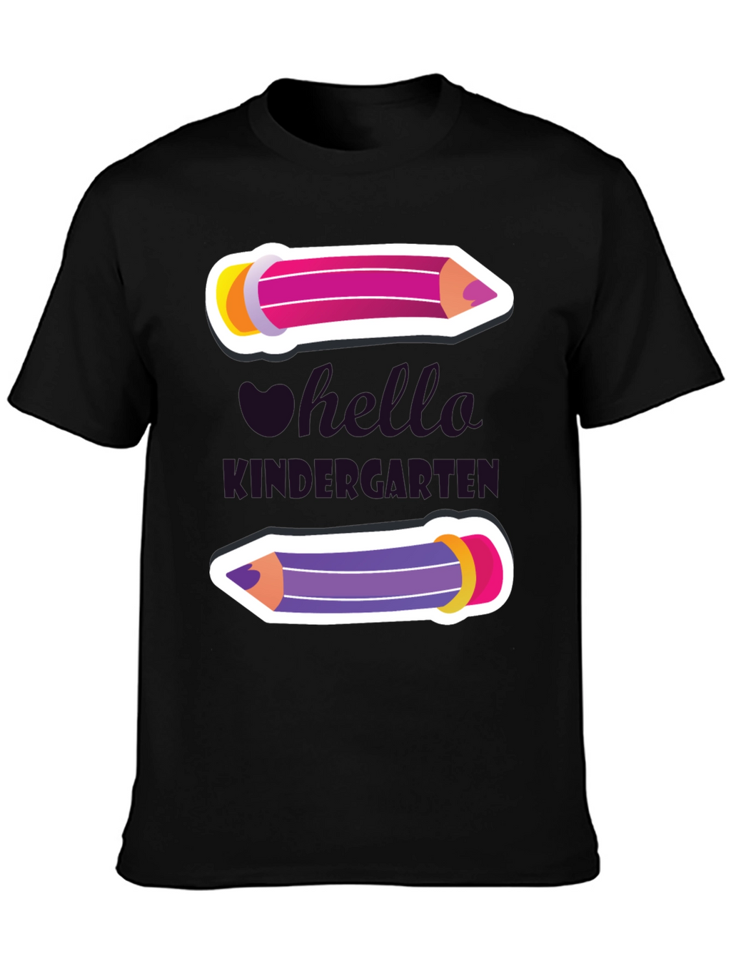 Camiseta Hola Kindergarten con Diseño de Lápices