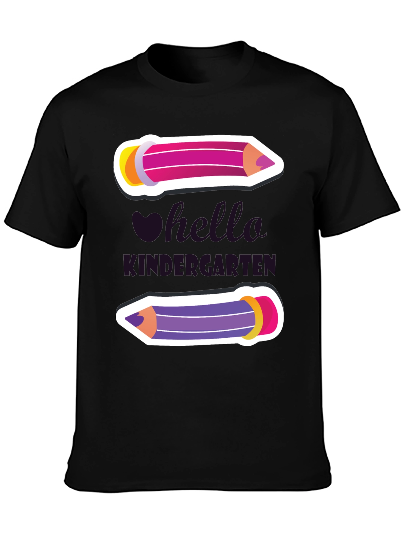 Camiseta Hola Kindergarten con Diseño de Lápices