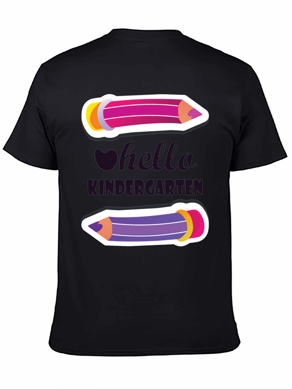 Camiseta Hola Kindergarten con Diseño de Lápices