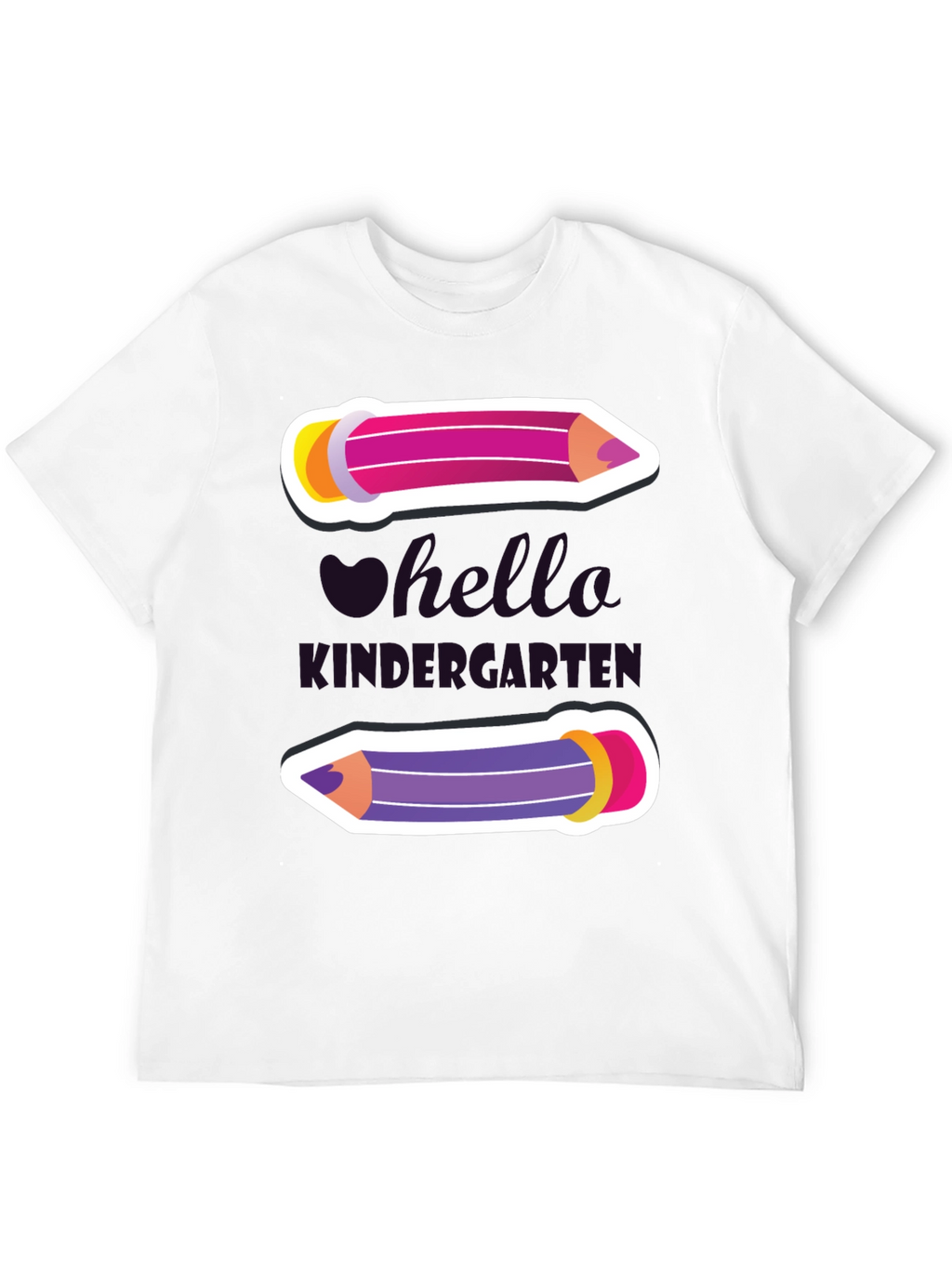 Camiseta Hola Kindergarten con Diseño de Lápices