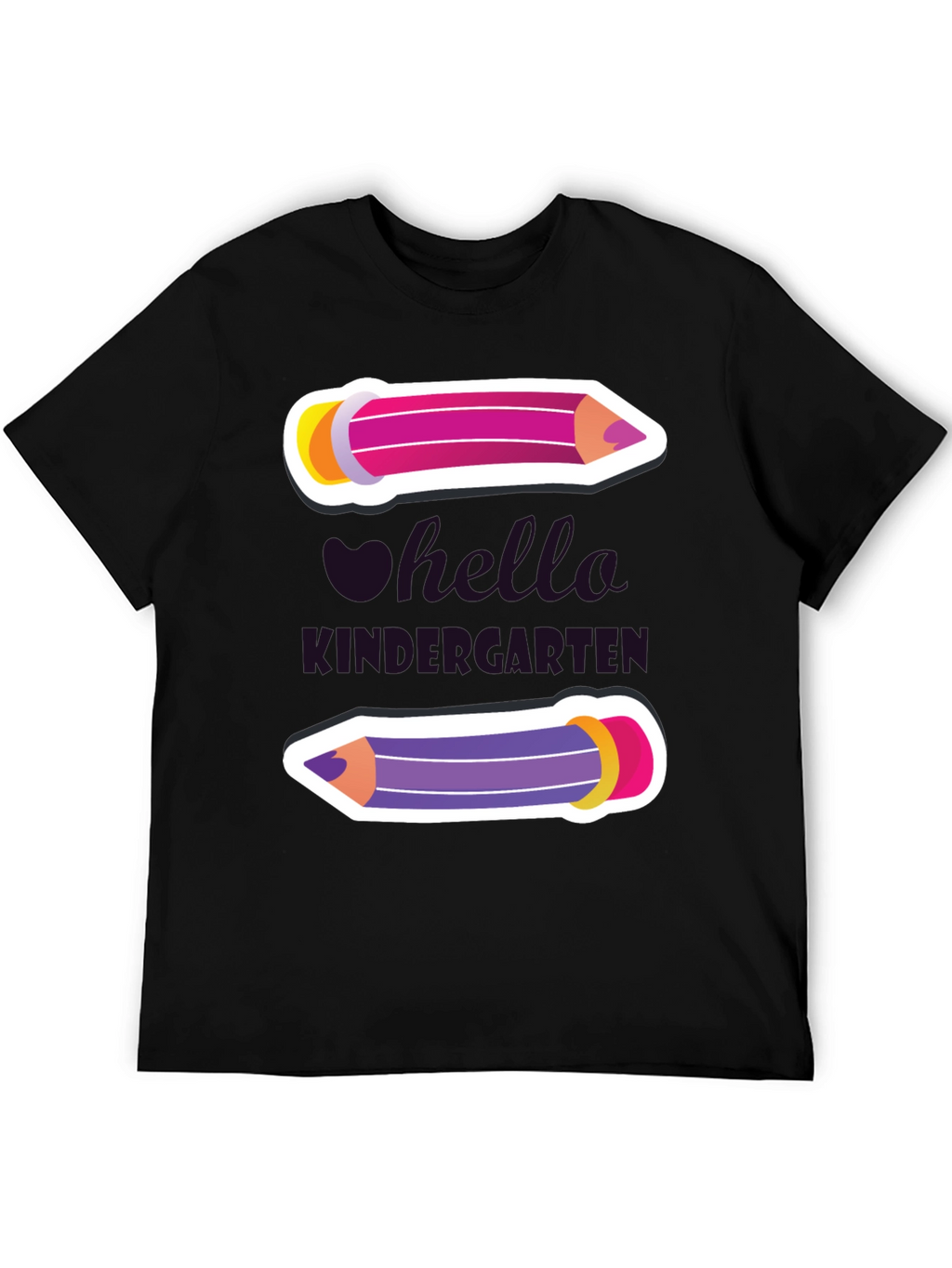 Camiseta Hola Kindergarten con Diseño de Lápices