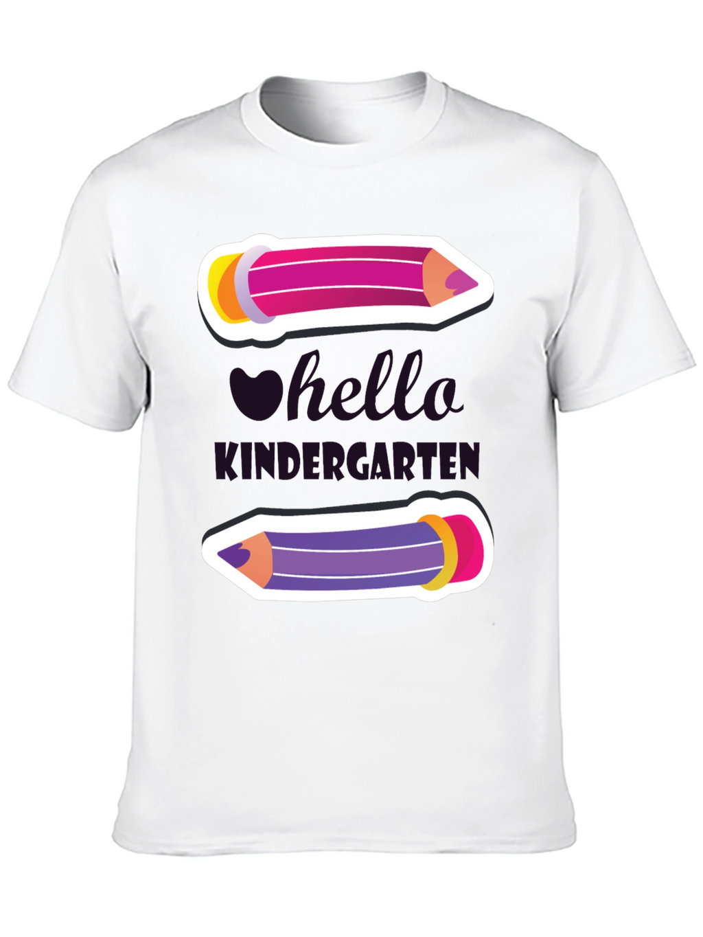 Camiseta Hola Kindergarten con Diseño de Lápices