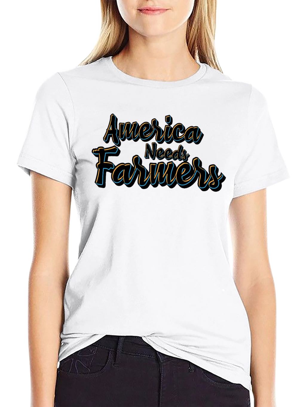 Camiseta Negra America Needs Farmers