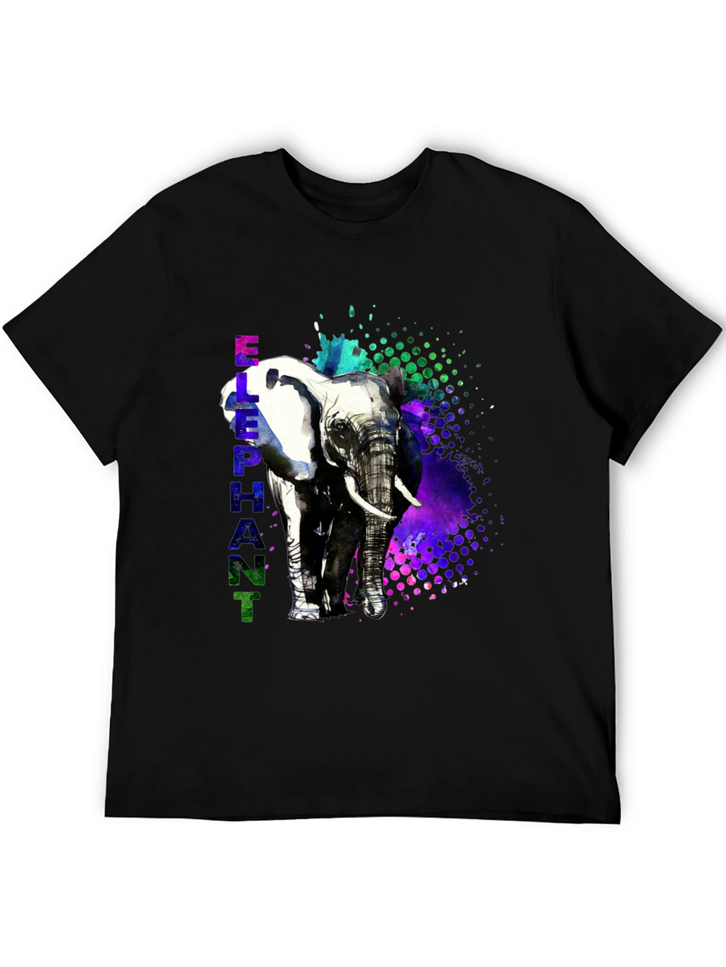 Camiseta Hombre Diseño Elefante Acuarela