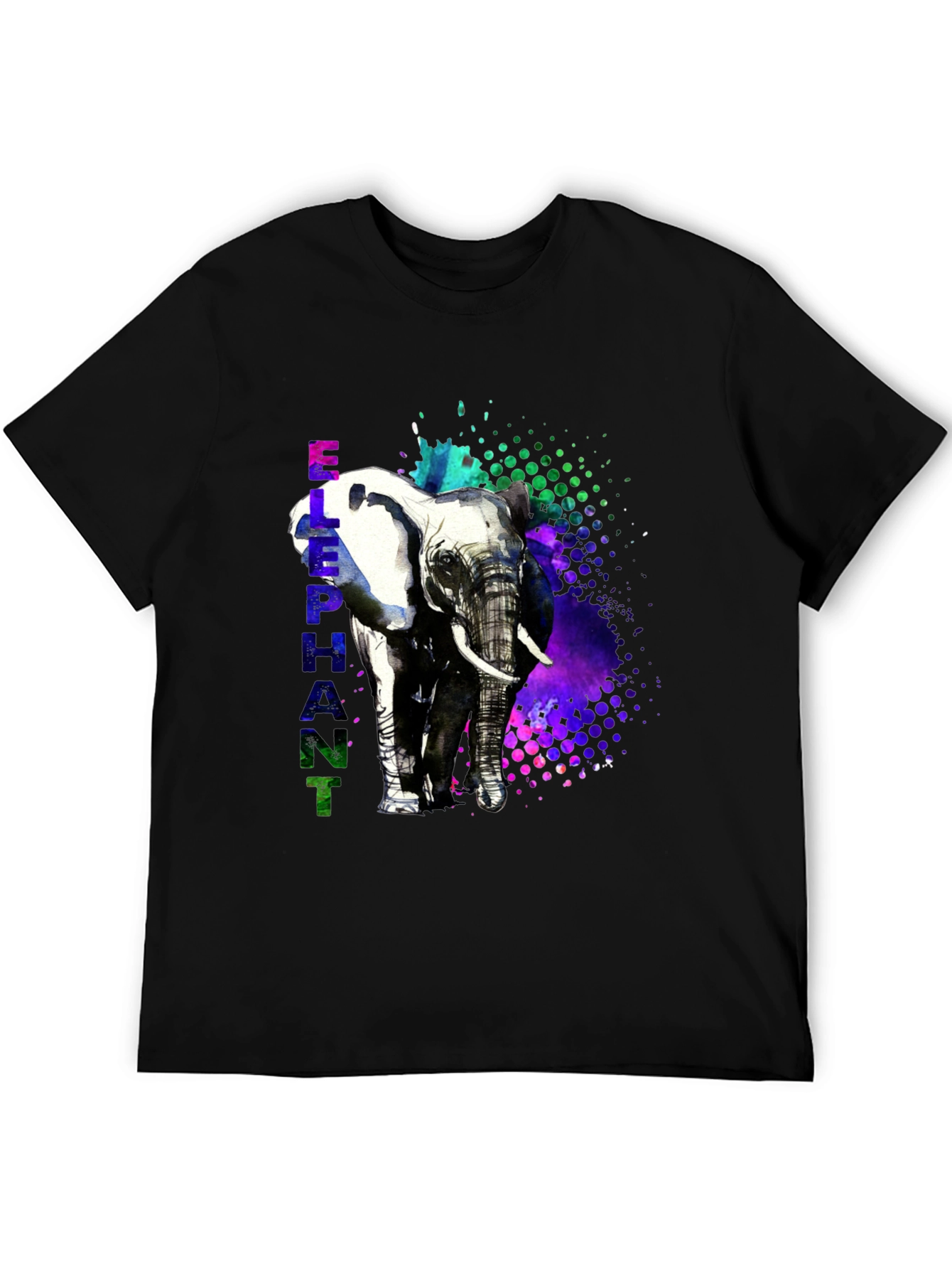 Camiseta Hombre Diseño Elefante Acuarela