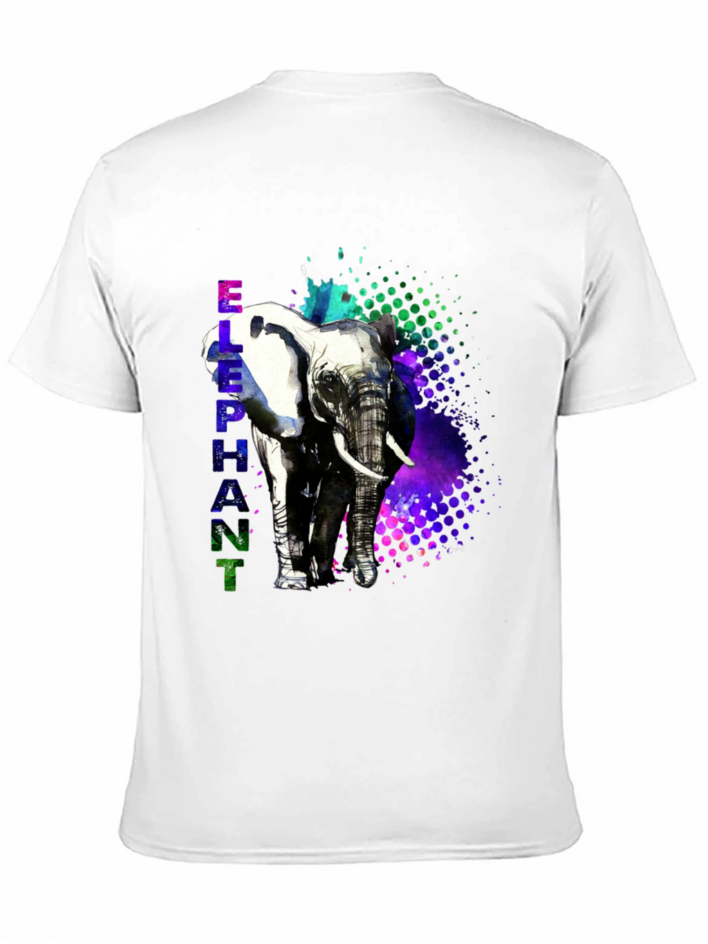 Camiseta Hombre Diseño Elefante Acuarela