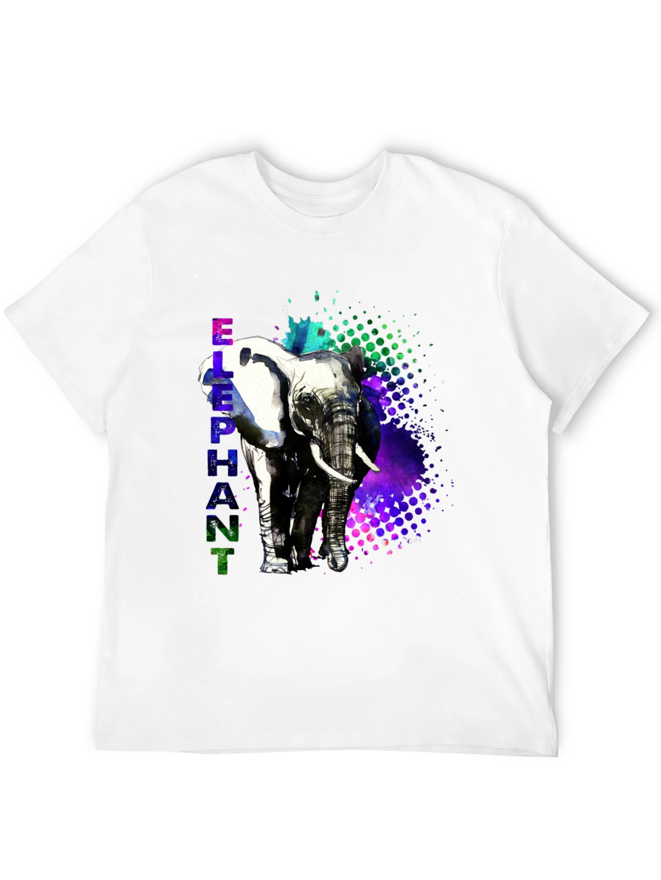 Camiseta Hombre Diseño Elefante Acuarela