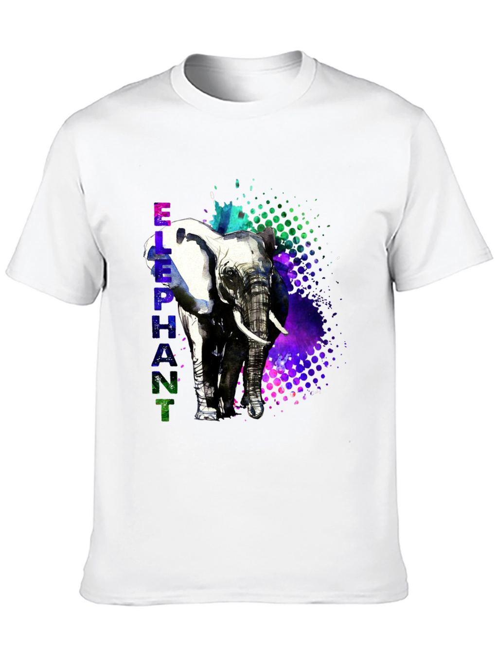 Camiseta Hombre Diseño Elefante Acuarela