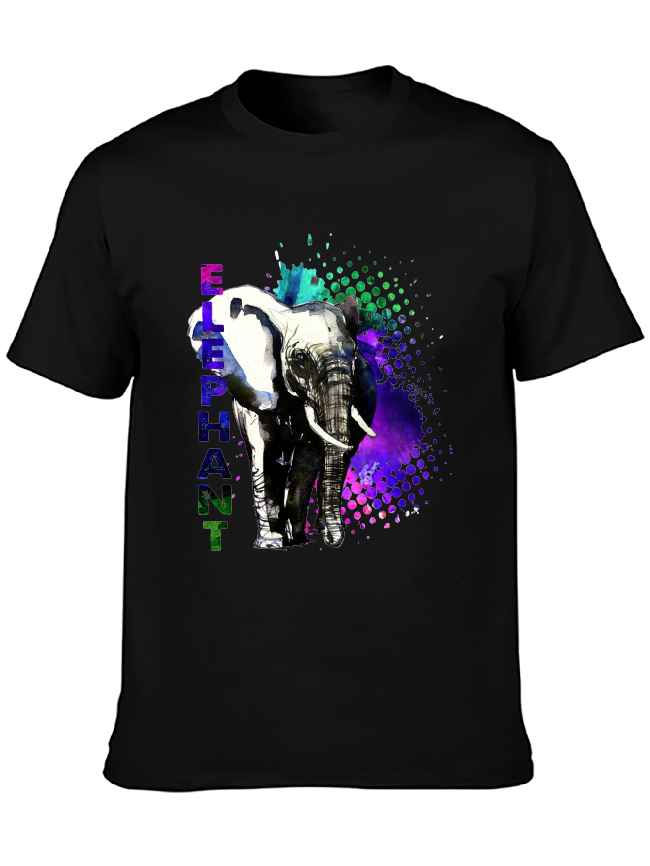 Camiseta Hombre Diseño Elefante Acuarela