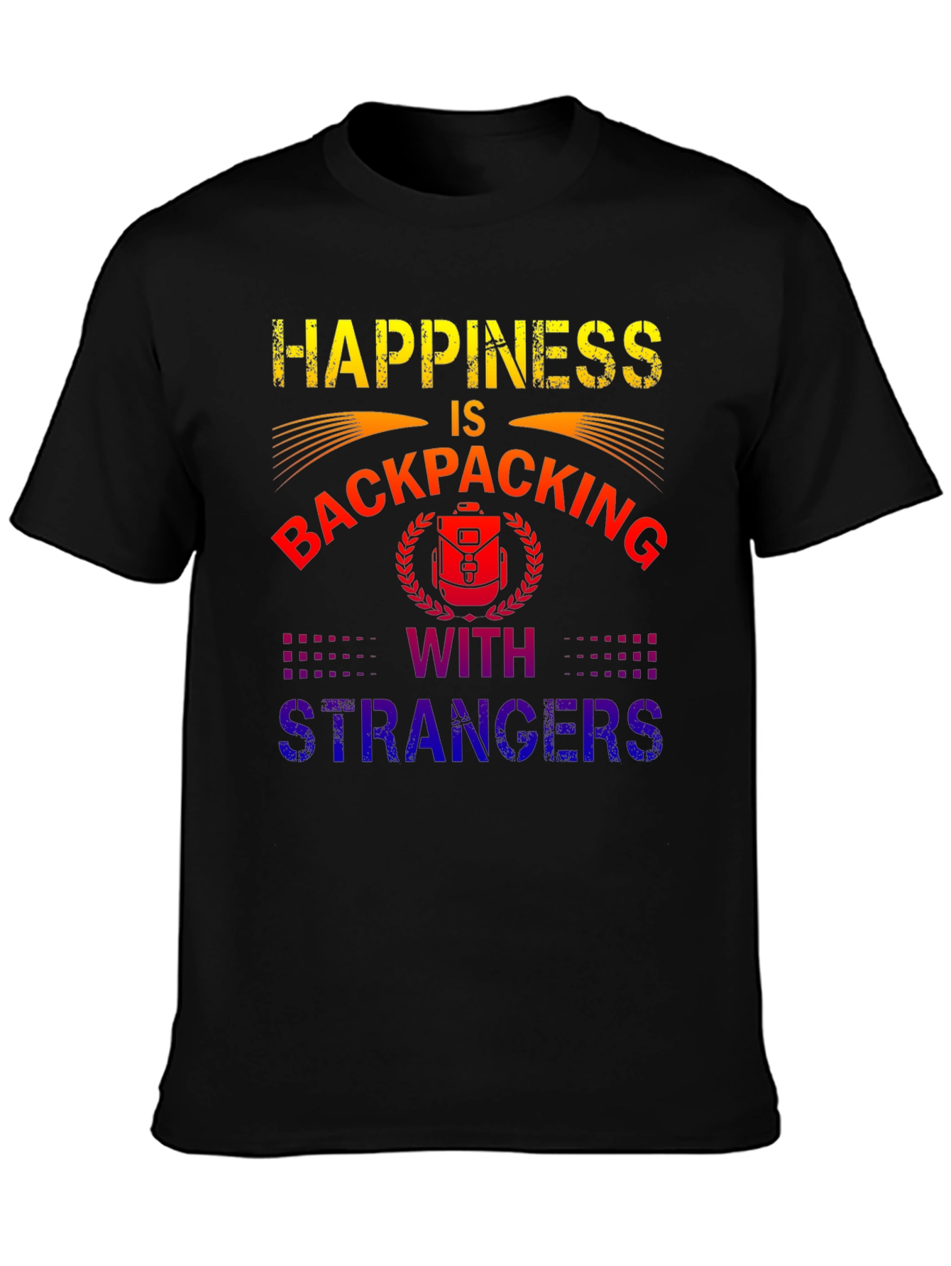 Camiseta Happiness is Backpacking With Strangers