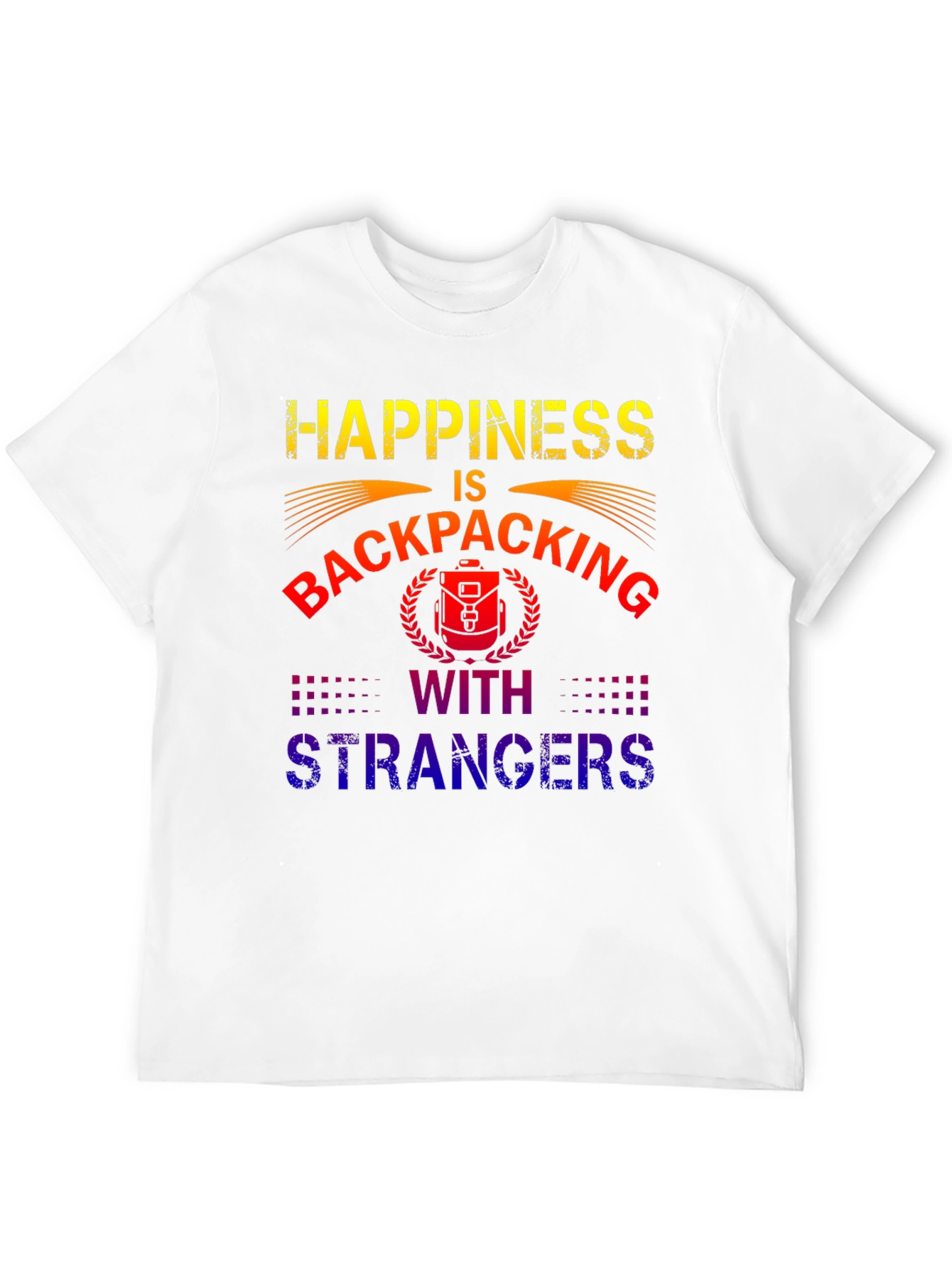 Camiseta Happiness is Backpacking With Strangers