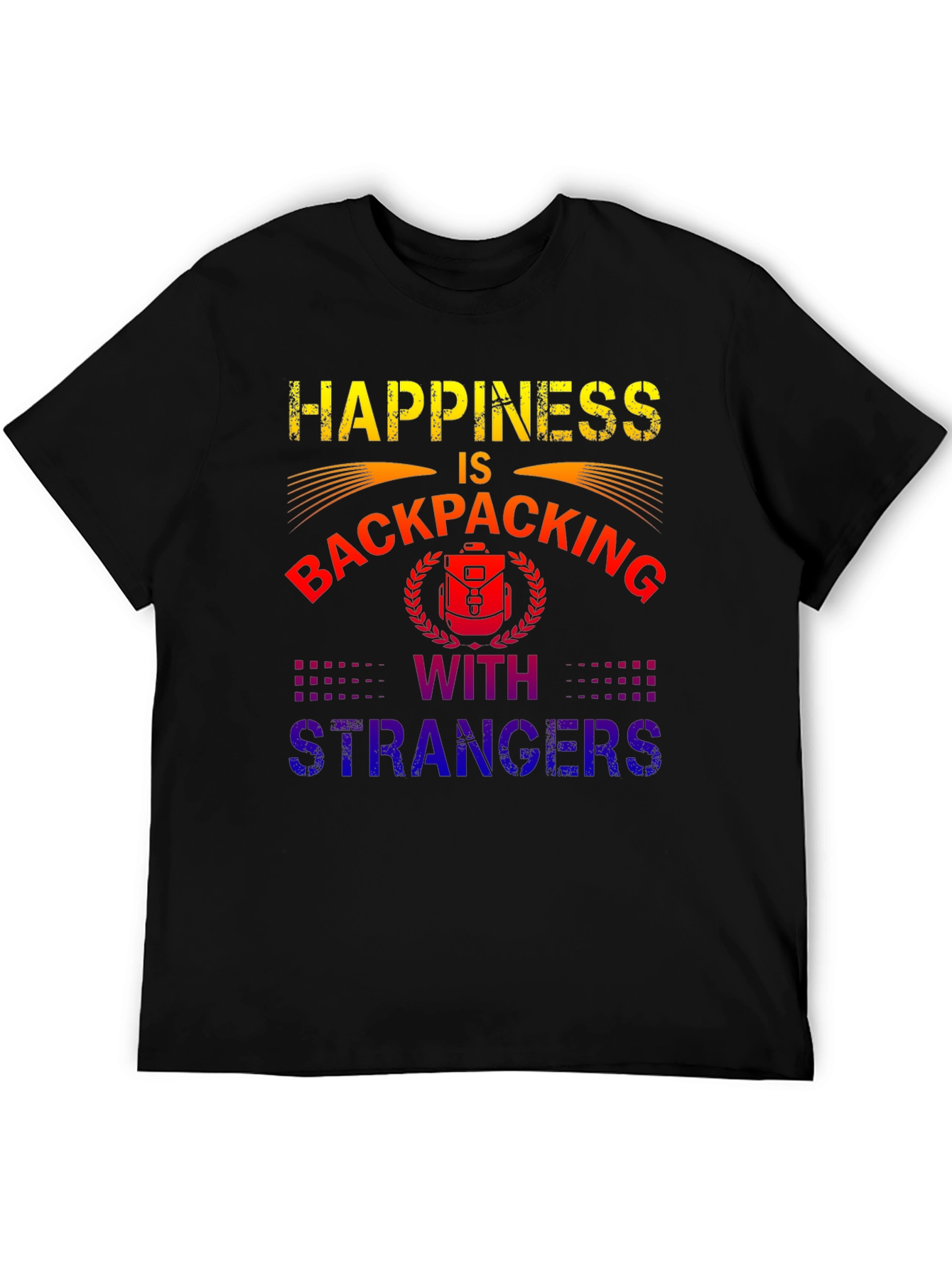 Camiseta Happiness is Backpacking With Strangers