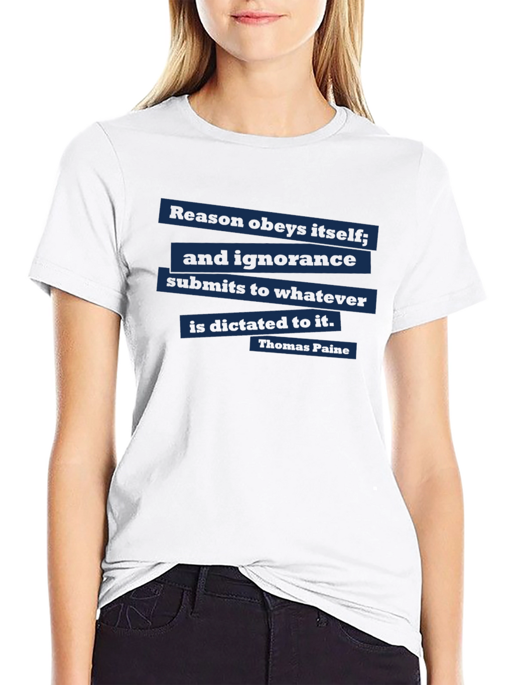 Camiseta Negra con Cita de Thomas Paine