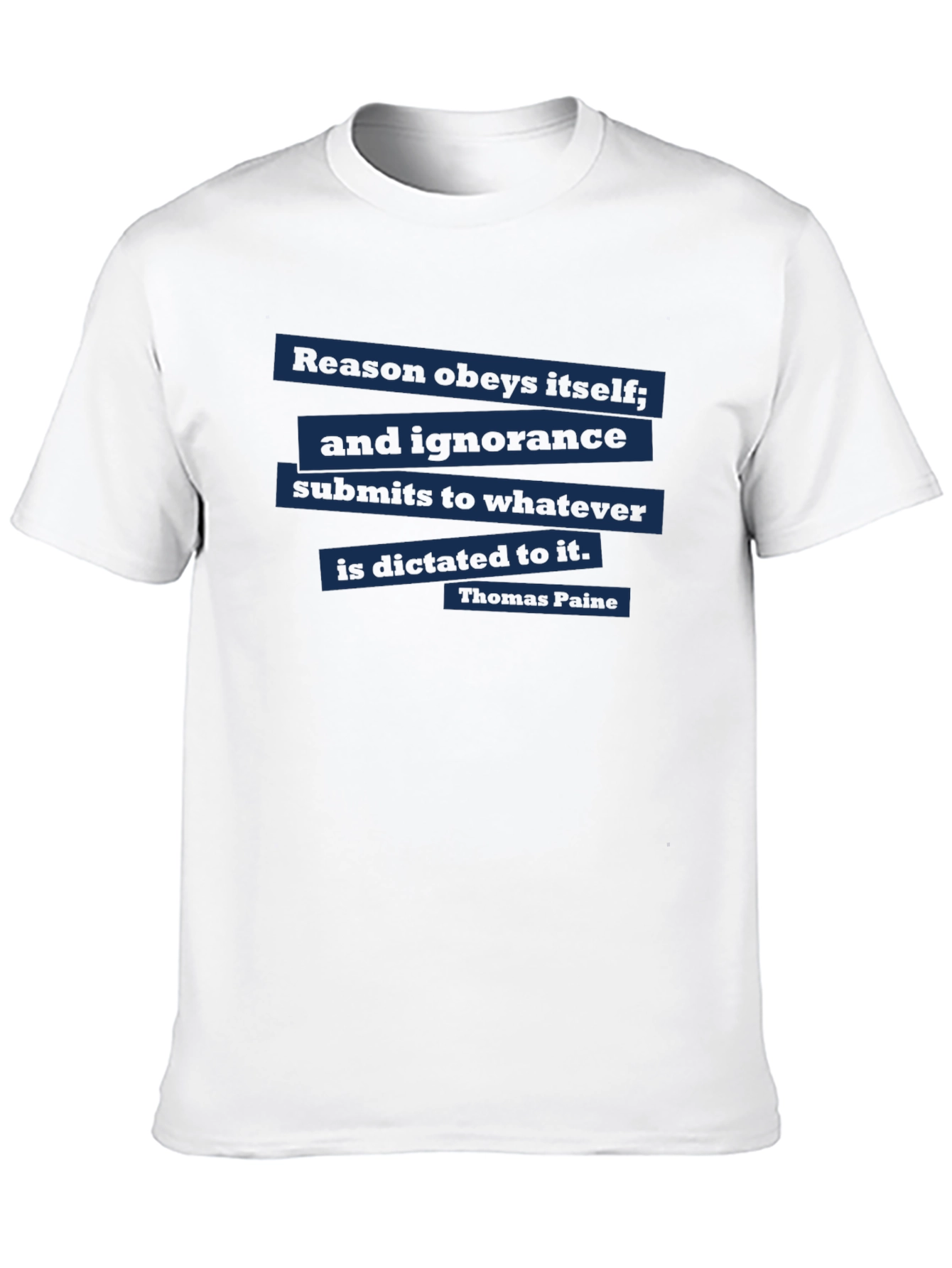 Camiseta Negra con Cita de Thomas Paine