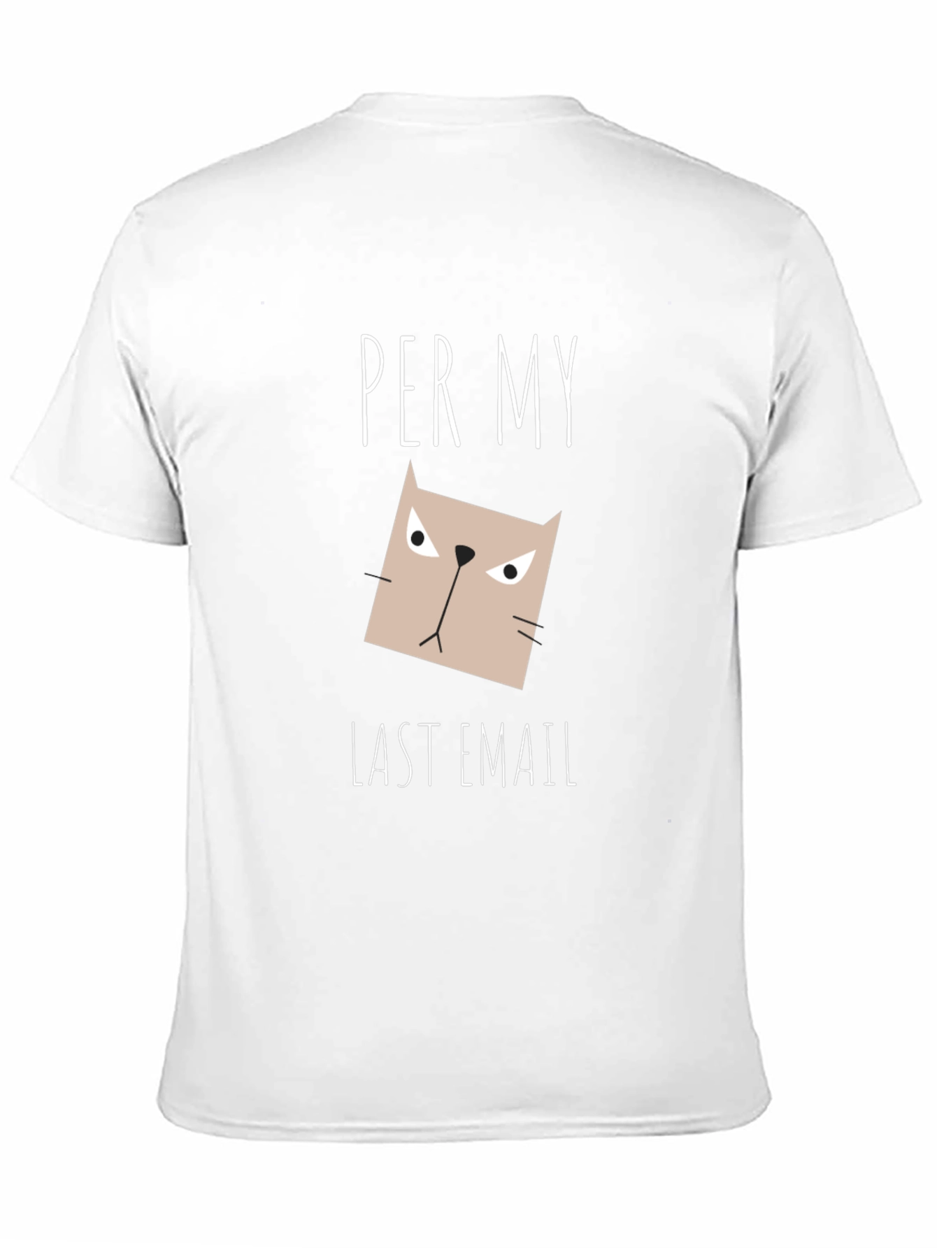 Camiseta Negra con Diseño de Gato Enojado - Per My Last Email