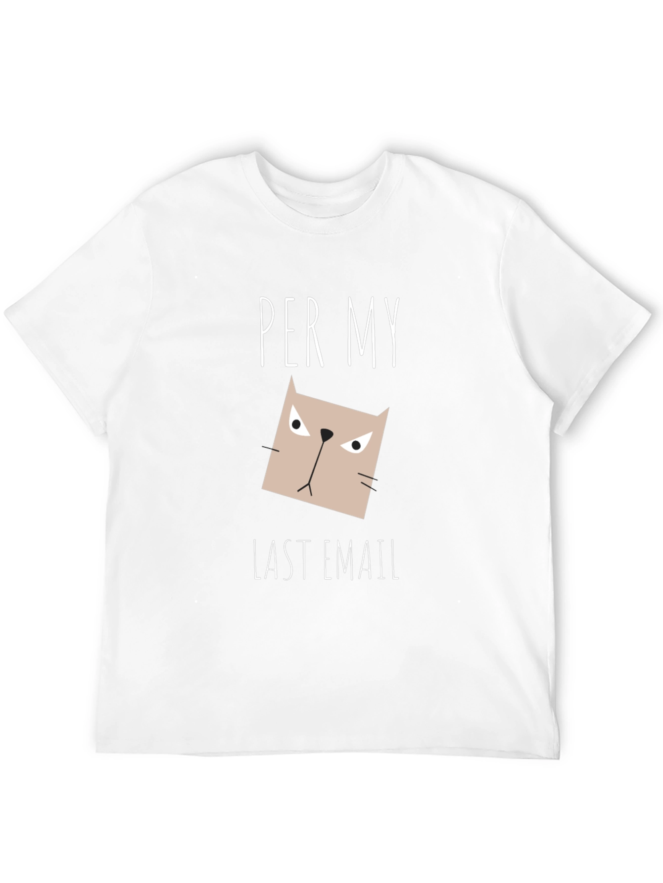 Camiseta Negra con Diseño de Gato Enojado - Per My Last Email