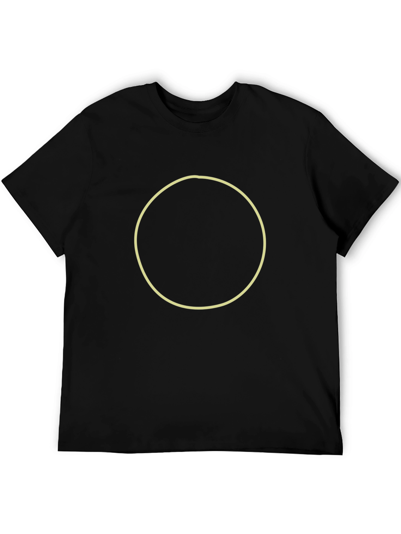 Camiseta Negra Casual con Diseño Circular