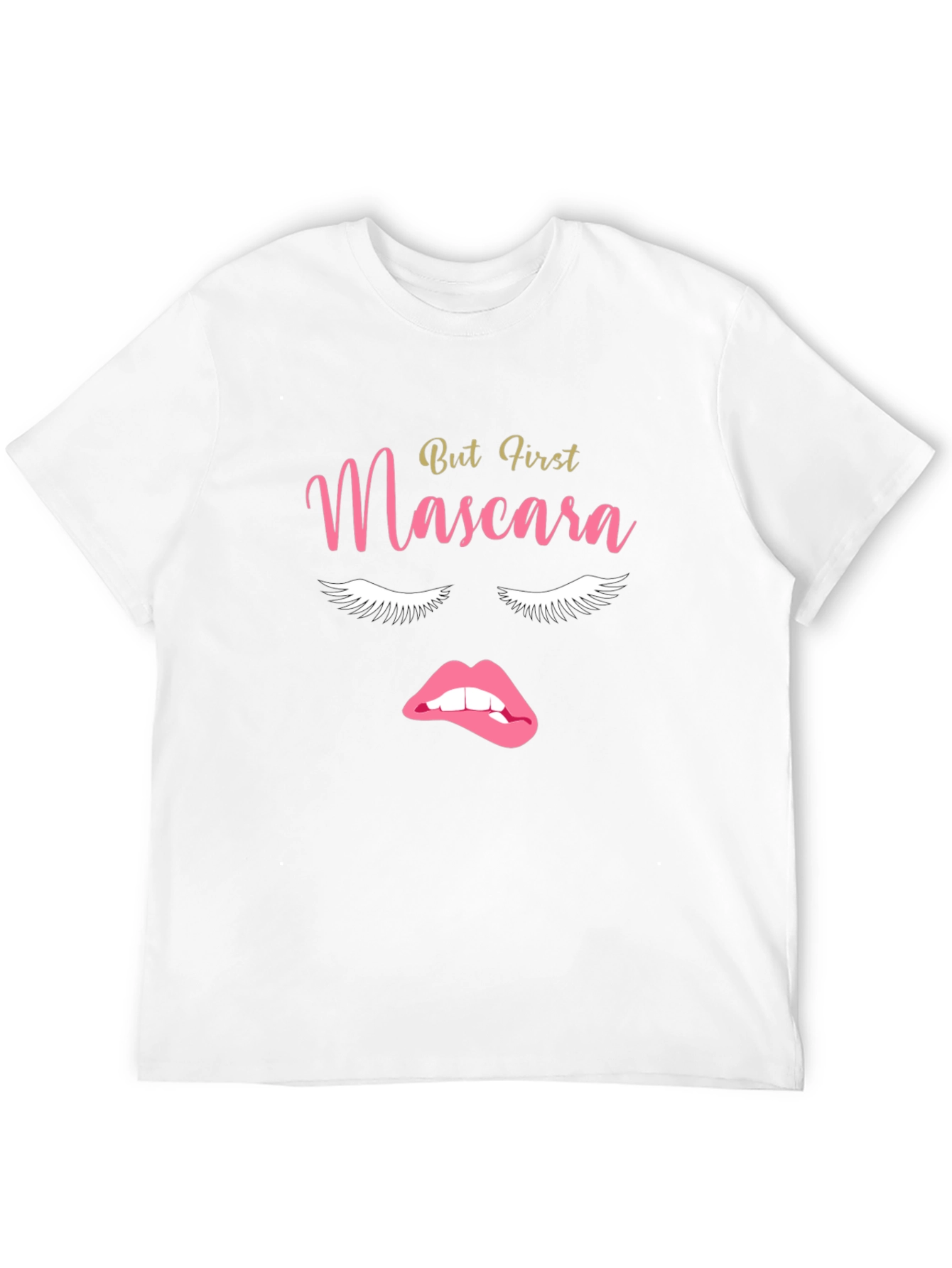 Camiseta Negra But First Mascara para Mujer