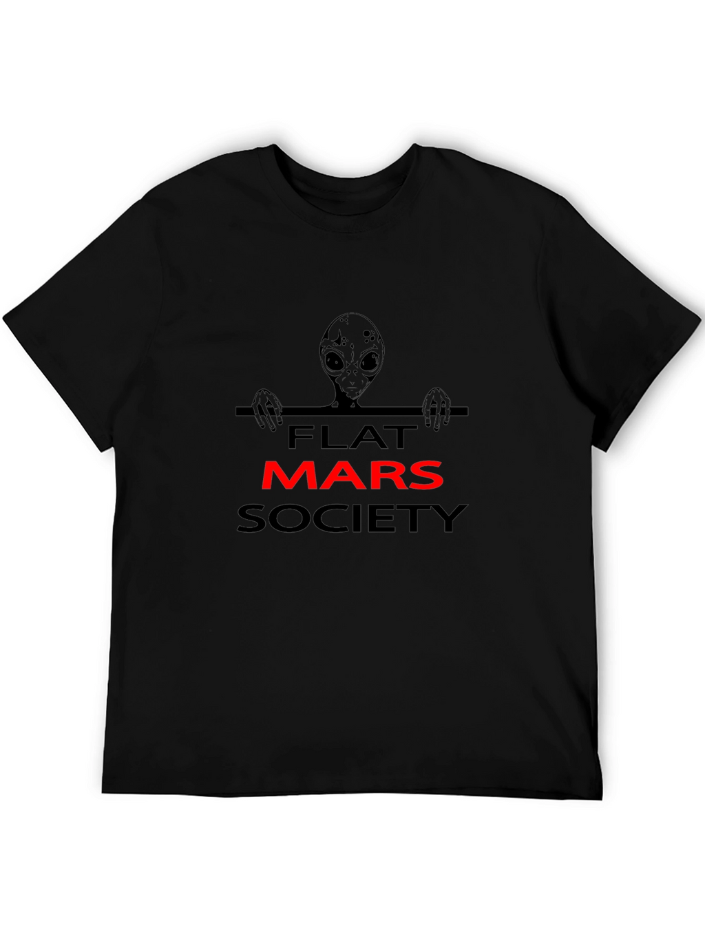 Camiseta Negra Alienígena Flat Mars Society