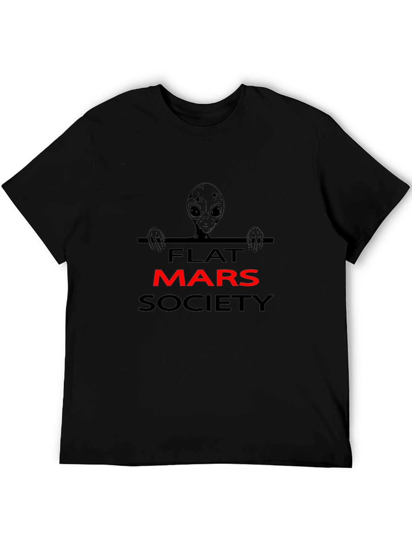 Camiseta Negra Alienígena Flat Mars Society