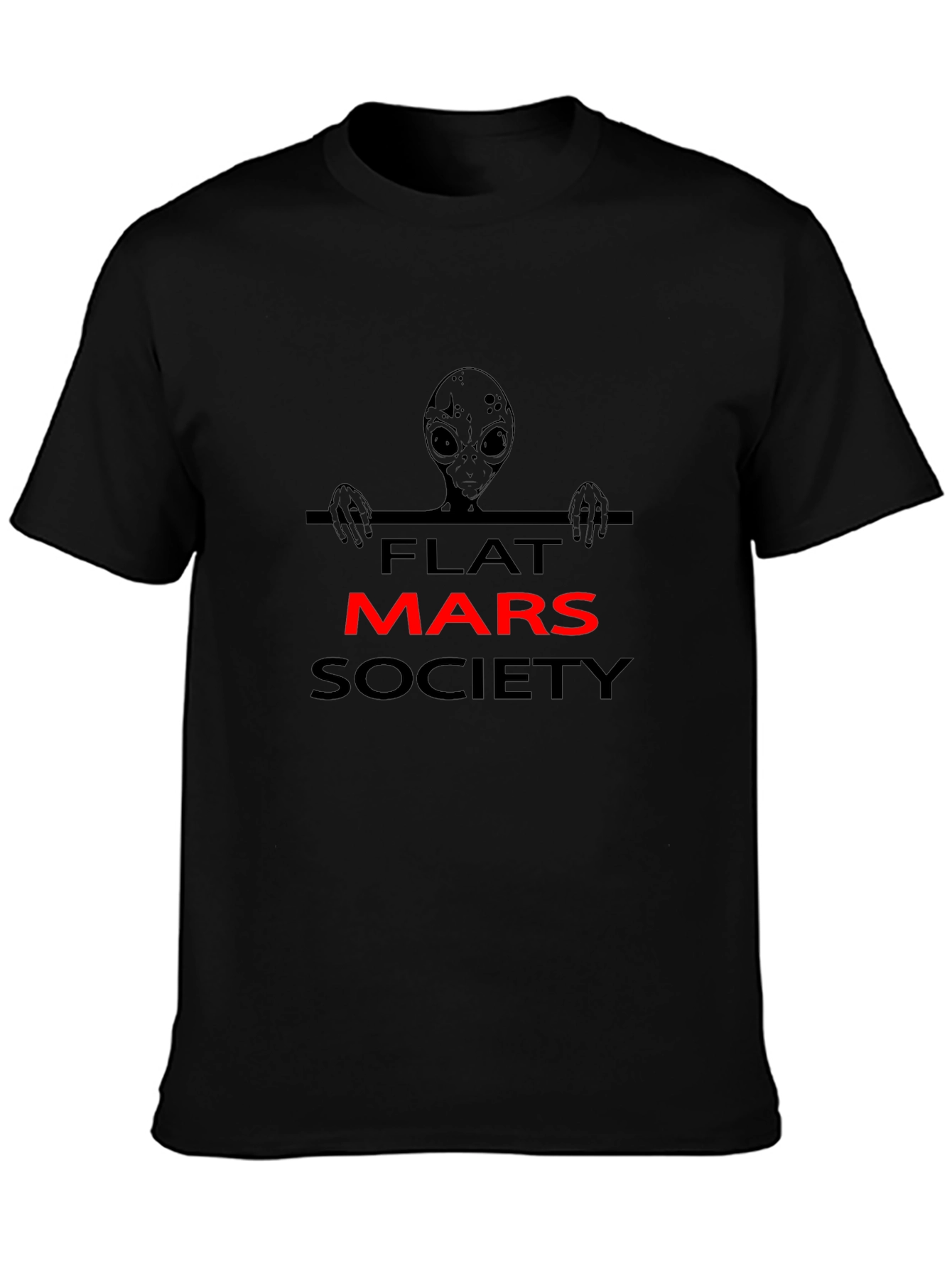 Camiseta Negra Alienígena Flat Mars Society
