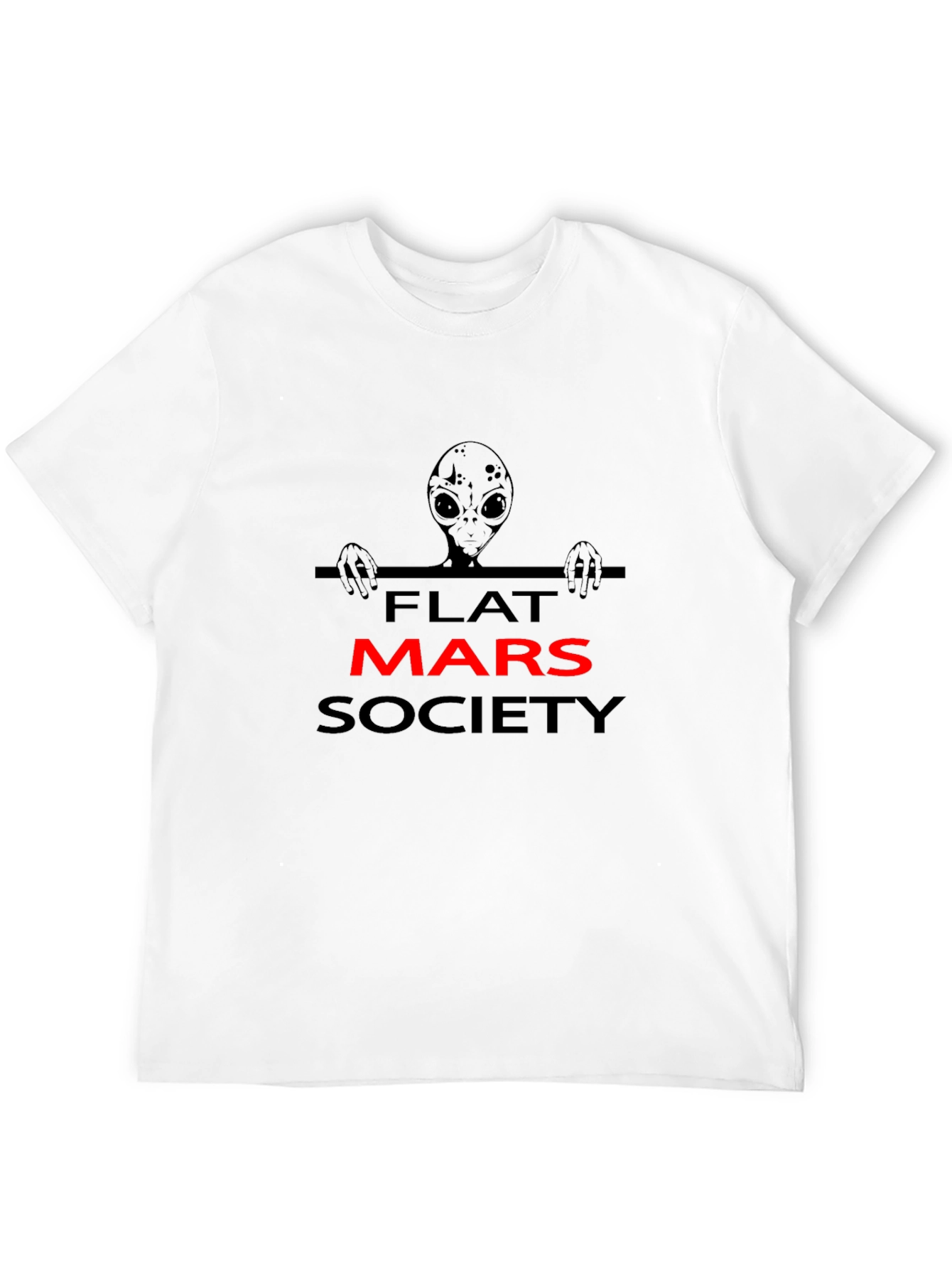 Camiseta Negra Alienígena Flat Mars Society