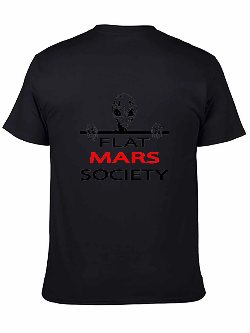Camiseta Negra Alienígena Flat Mars Society