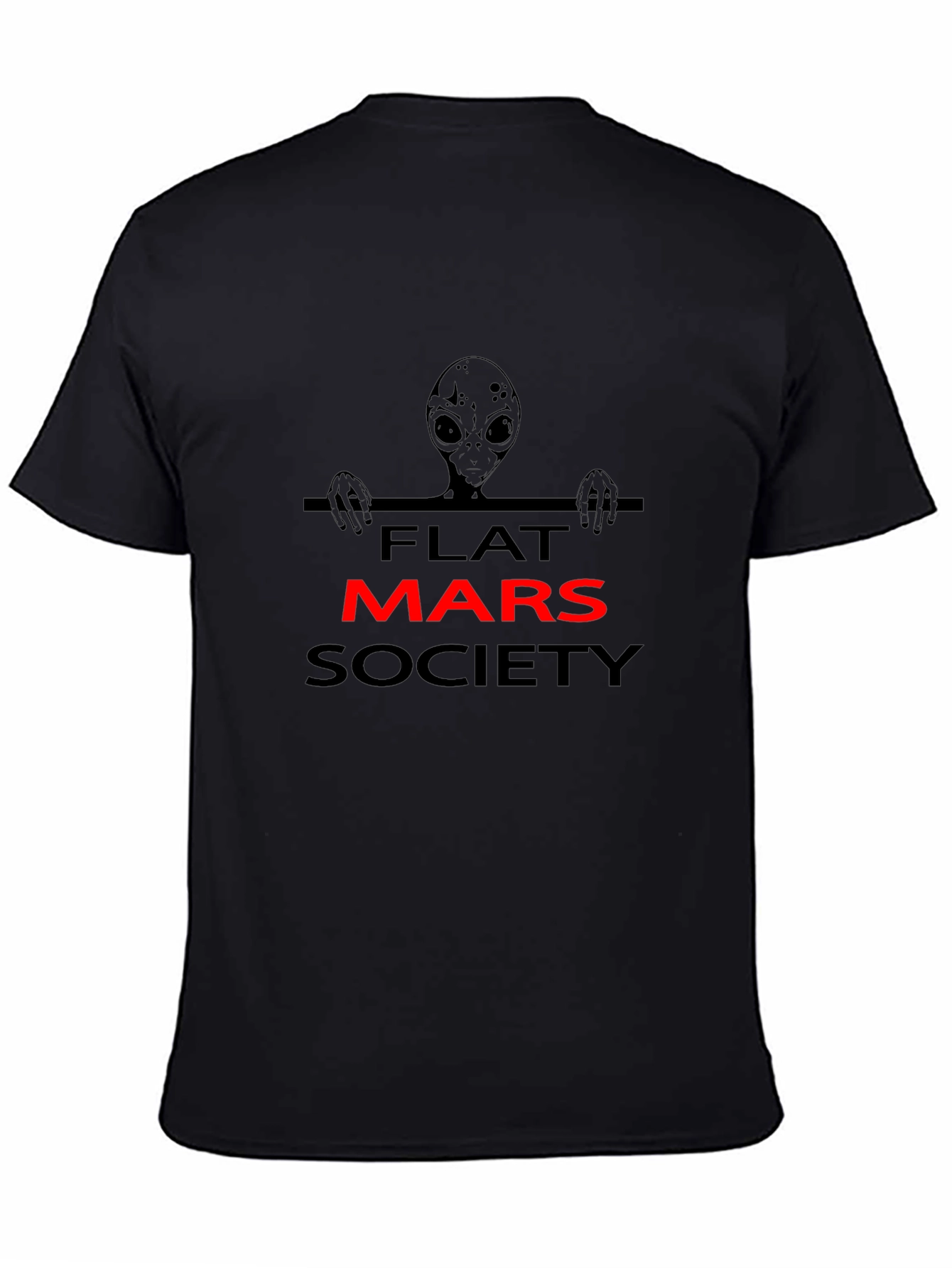 Camiseta Negra Alienígena Flat Mars Society