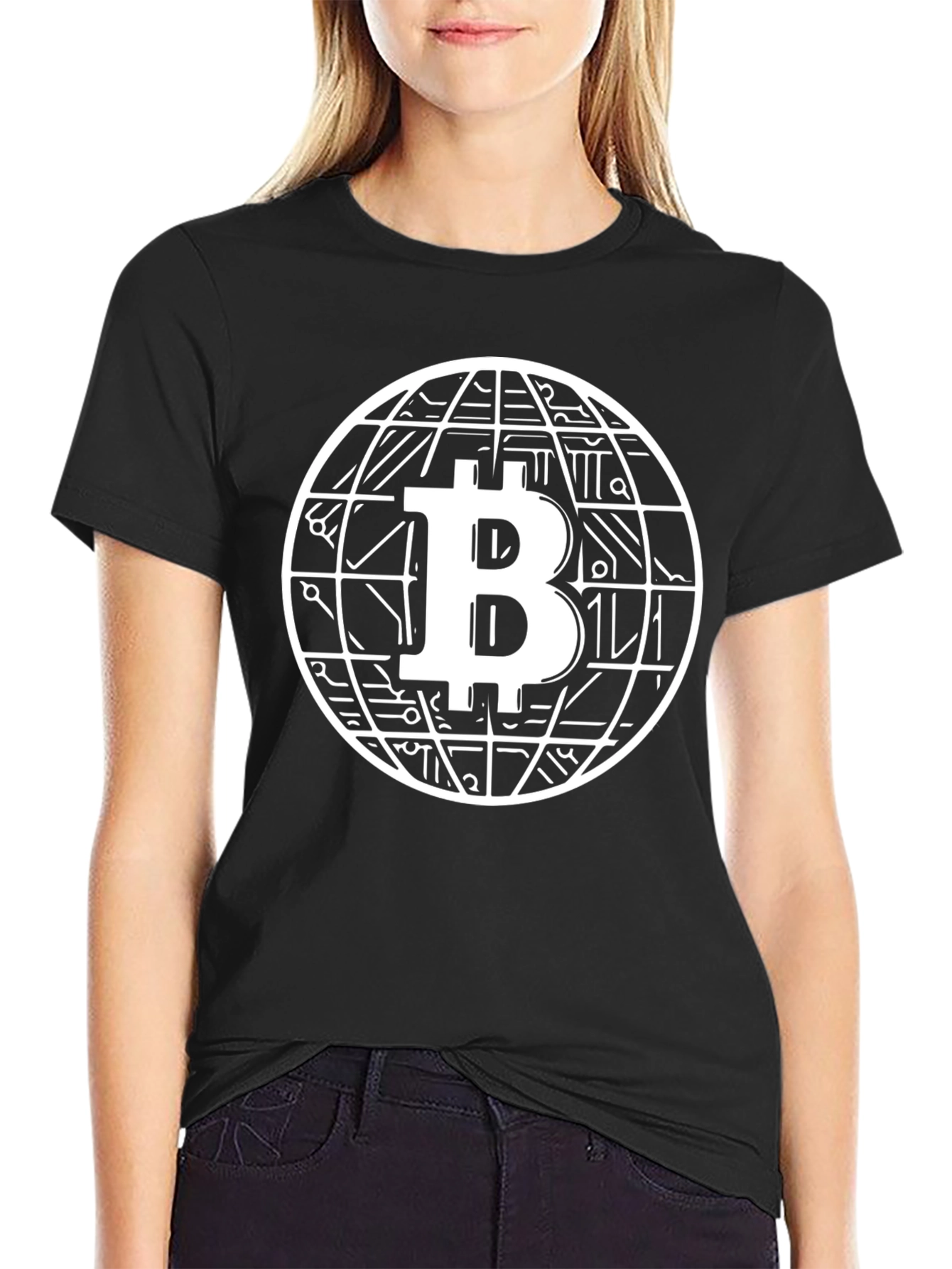 Camiseta Bitcoin Globe Diseño Innovador