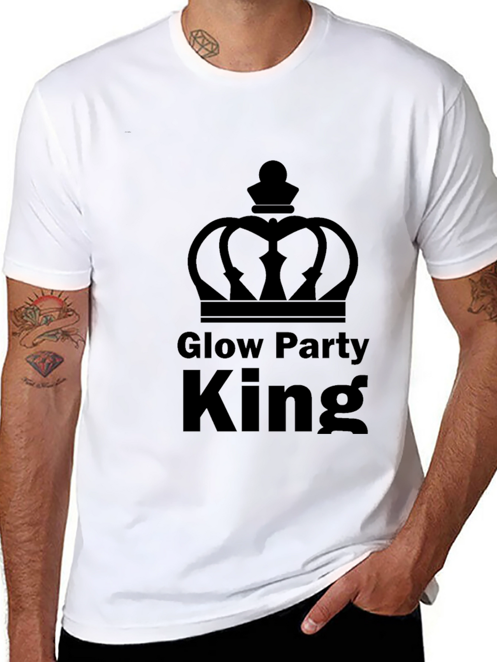 Camiseta Hombre Rey Fiesta Glow