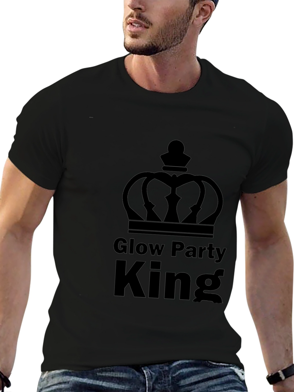 Camiseta Hombre Rey Fiesta Glow