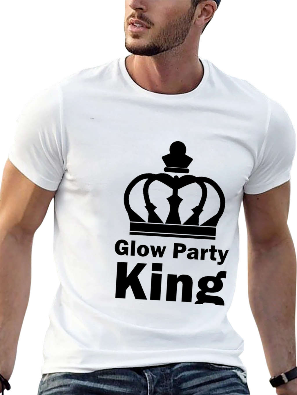 Camiseta Hombre Rey Fiesta Glow