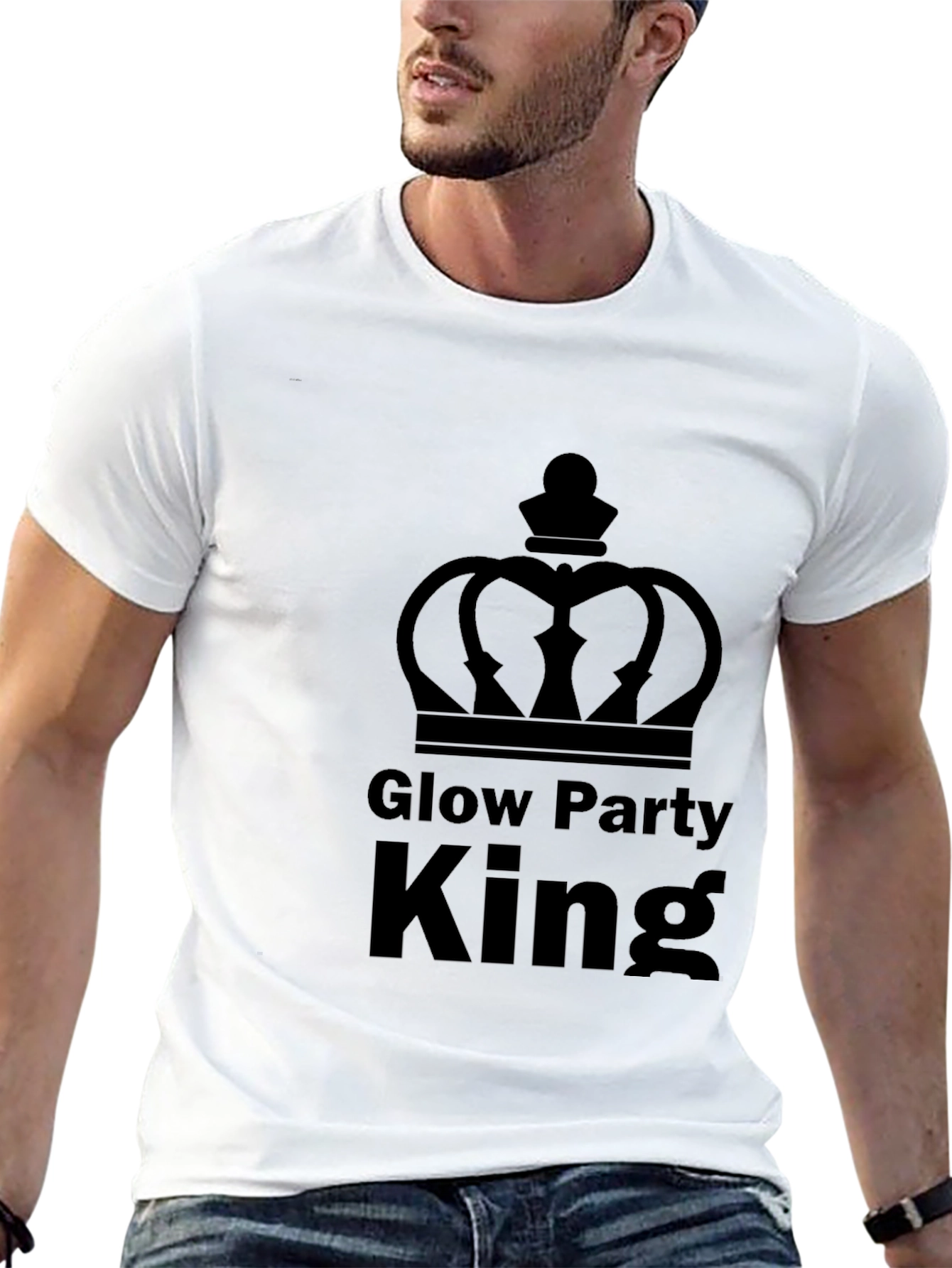 Camiseta Hombre Rey Fiesta Glow