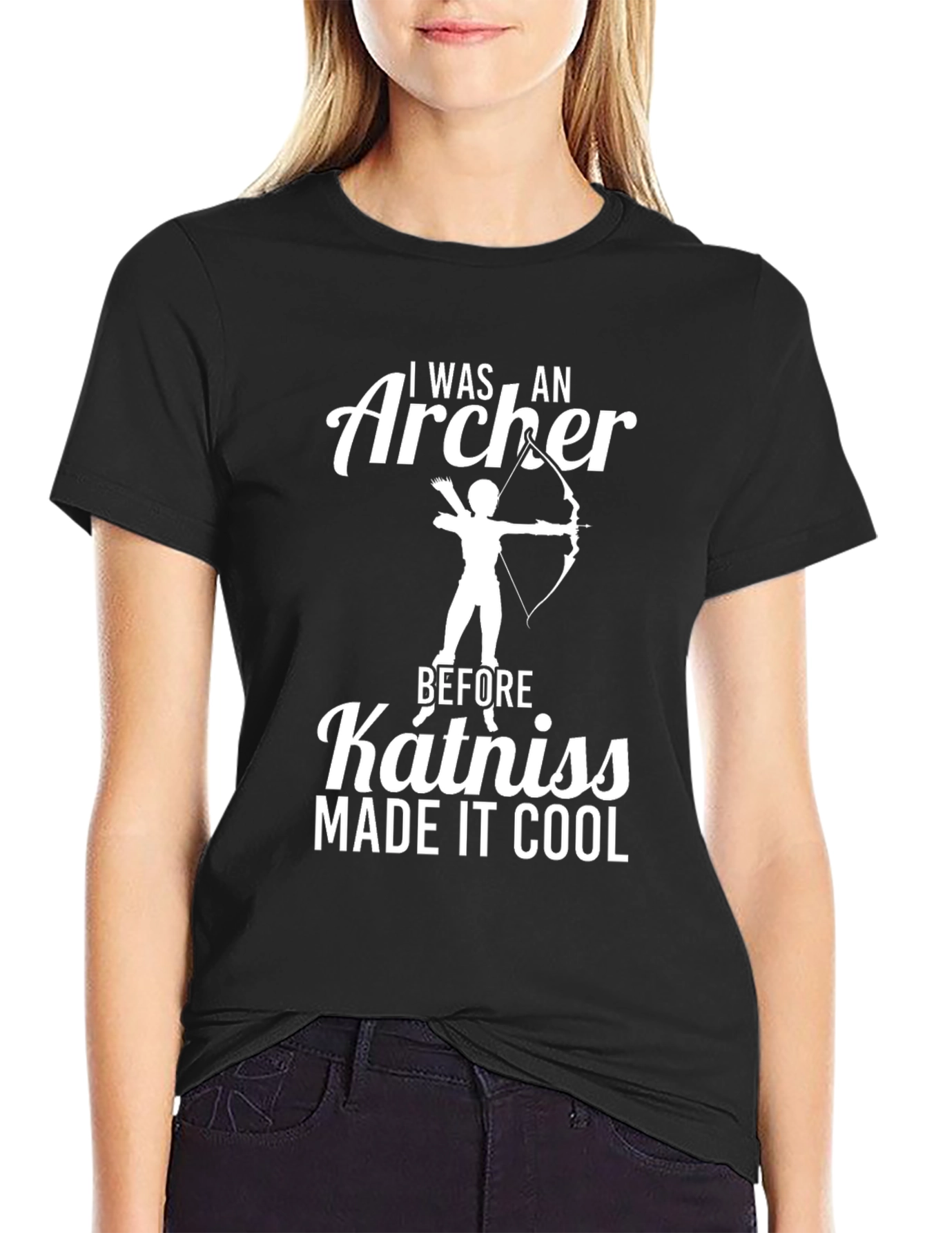 Camiseta Negra Arquero Antes de Katniss