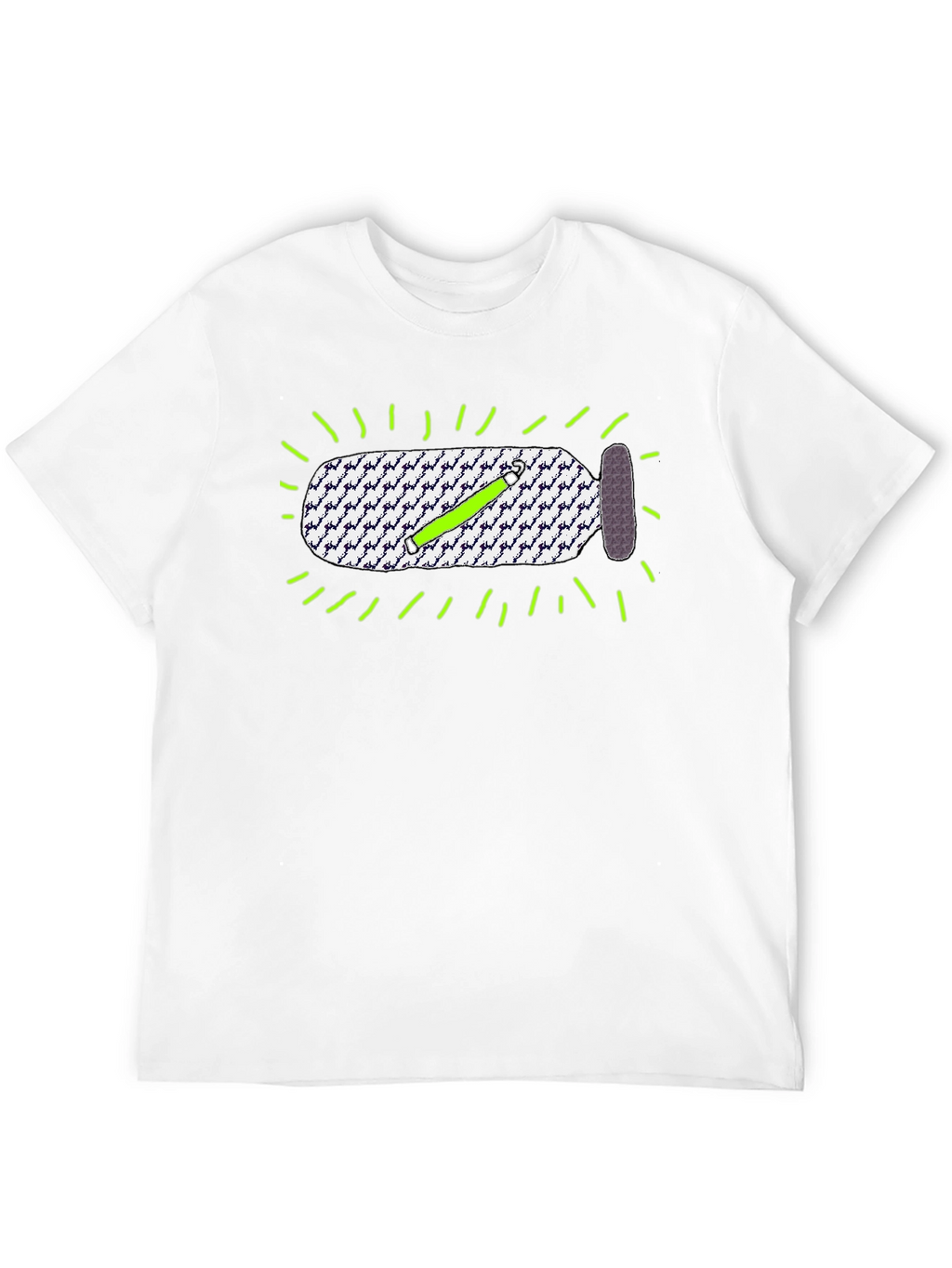 Camiseta Negra con Diseño de Batería Recargable