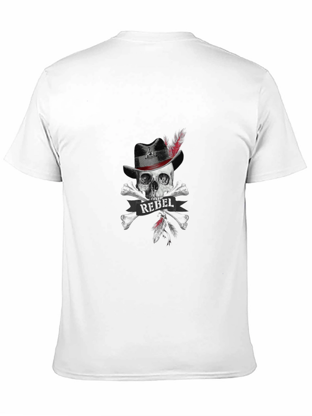 Camiseta Negra Calavera Rebelde con Sombrero
