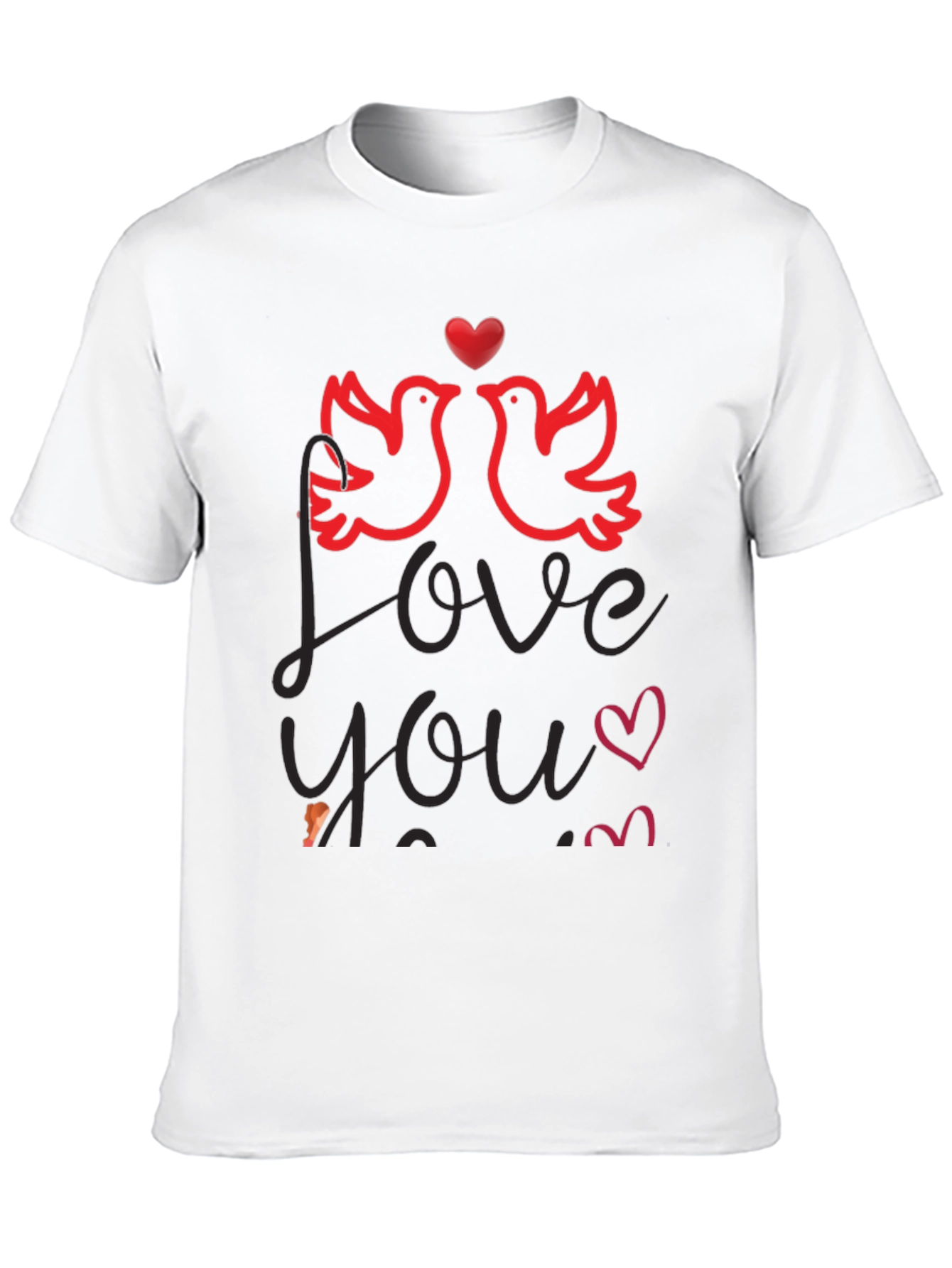 Camiseta Negra Amor y Palomas