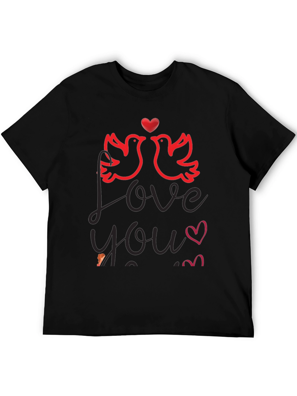 Camiseta Negra Amor y Palomas