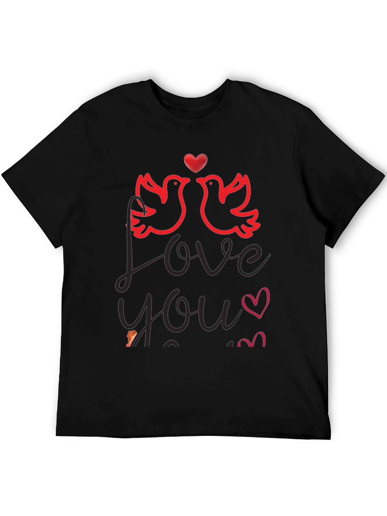 Camiseta Negra Amor y Palomas