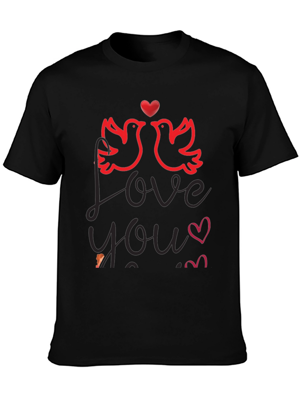 Camiseta Negra Amor y Palomas