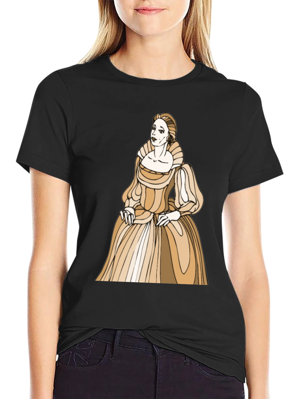 Camiseta Negra con Diseño de Época